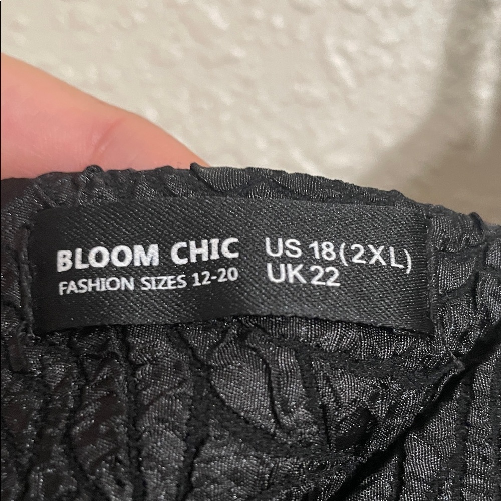 BloomChic A-line Rosette Black Mini Dress - Picture 6 of 13
